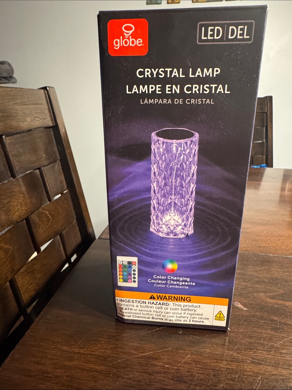 3/$30! 🛍️ Globe Crystal LED Color-Changing Lamp - Purple